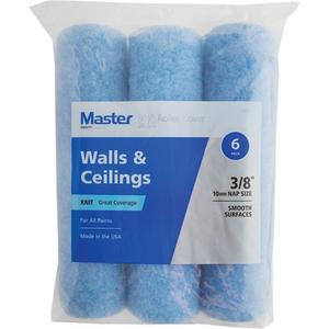 Master Standard Walls & Ceilings Paint Roller Covers - 240 mm (9-1/2"), 10 mm (3/8"), All Paints & Stains, Shed Resistant Knit Nylon/Polyester, Plastic, 1-1/2"