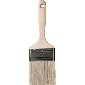 One Coat™ Trim & Wall Paint Brush - 3", Wood, White China, 11/16", 2-7/8", Stain & Varnish, Antique Brass, Beavertail, Sanded