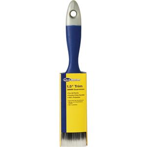 Quick Solutions™ Trim Paint Brush - 1-1/2", Plastic, Polyester, All Paints, Rubberized Comfort Grip