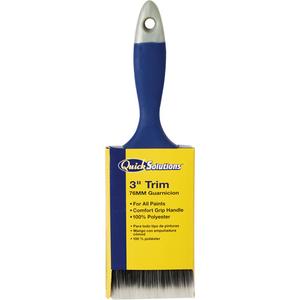 Quick Solutions™ Trim Paint Brush - 3", Plastic, Polyester, All Paints, Rubberized Comfort Grip