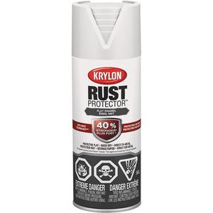 Rust Protector® Rust Preventative Enamel - Aerosol Can, White, 16 oz., 12 oz., Very Flat, White, Leather Brown, Black, White