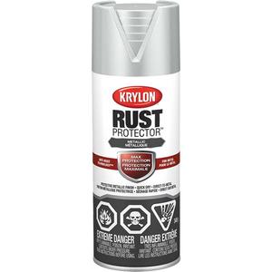 Rust Protector® Rust Preventative Enamel - Aerosol Can, Silver/Aluminum, 16 oz., 12 oz., Metallic, Metallic Silver, Metallic Aluminum, Metallic Silver