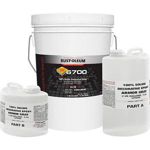 6700 100% Solids Decorative Epoxy - Pail, Grey, 3 gal., 3 gal., High-Gloss, Epoxy-Based, Armour Grey