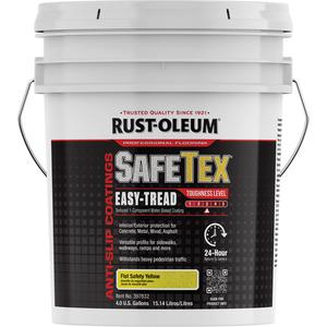 SafeTex® Easy-Tread Acrylic Coating - Pail, Yellow, 4 gal., 4 gal., Flat/Textured, Water-Based, Safety Yellow, 3, 4-6 hours Light Traffic & Recoat, 24 hours Heavy Traffic