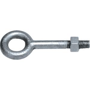 Eye Bolts - 1200 lbs. (0.6 tons), Galvanized, 3/8"/1/2", 2-1/2"/10", Without Shoulder, Partially Threaded, 3/8" x 2-1/2", REGULAR NUT EYE BOLTS (Galvanized, Drop-Forged)