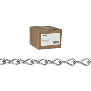 Tenso Chain - 10 lbs. (0.005 tons), 100' (30.4 m), Not Graded, #16, Carbon Steel, Zinc Plated, Single Jack Chain - Steel, 0.06"