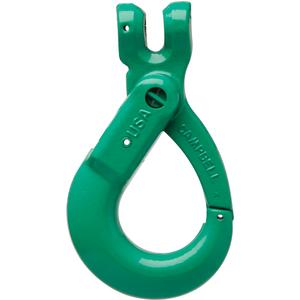 Alloy Steel Clevis Self-Locking Hooks - Clevis Sling Hook w/Latch, 5/8", 22600 lbs. (11.3 tons), Alloy Steel, 100, 16, 2.75, 0.81", 0.75"