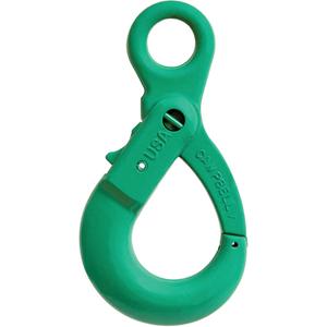 Alloy Steel Eye-Type Self-Locking Hooks - Eye Sling Hook w/Locking Latch, 1/2", 15000 lbs. (7.5 tons), Alloy Steel, 100, 13, 2.22, 0.63", 1.97"