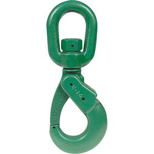 Alloy Steel Self-Locking Swivel Hooks - 5/8", 22600 lbs. (11.3 tons), Alloy Steel, 100, SELF-LOCKING SWIVEL HOOKS, 16, 2.75, 3.55"