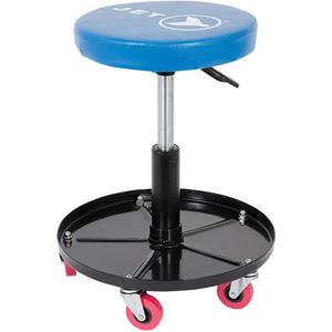 JMS-642A Adjustable Mechanic's Roller Seat - Blue, Vinyl, 300 lbs., 18", 18