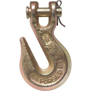 Clevis Grab Hook - Grade 70 - Clevis Grab Hook, 3/8", 6600 lbs. (3.3 tons), Forged Alloy Steel, 70, Gold Chromate, 0.48", 2.53", 4.42"