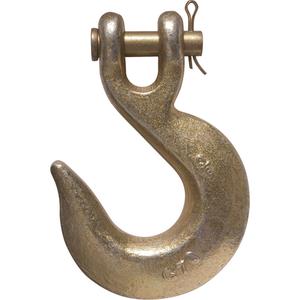 Clevis Slip Hook - Grade 70 - Clevis Sling Hook, 3/8", 5250 lbs. (2.625 tons), Forged Alloy Steel, 70, Gold Chromate, 0.45", 3.63", 5.15"