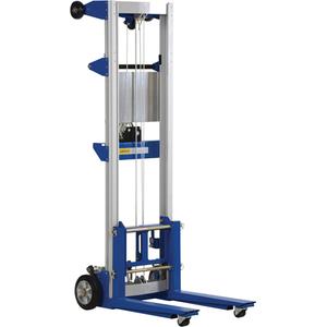 Fork Lift Stacker - 400 lbs., 97", 3.5", Hand Winch, 117", 23.5", 24"L x 35"W x 67-5/16"H