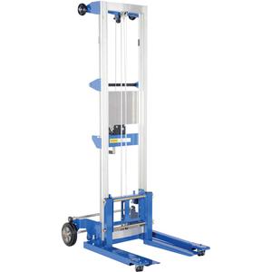 Fork Lift Stacker - 350 lbs., 122", 1.25", Hand Winch, 143", 21.25", 43-7/8"L x 42-1/2"W x 79-1/8"H