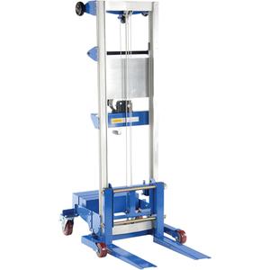 Fork Lift Stacker - Counterbalance Design - 400 lbs., 98", 2", Hand Winch, 120", 21.25", 43-1/4"L x 45-7/8"W x 67-15/16"H