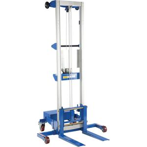 Fork Lift Stacker - Counterbalance Design - 350 lbs., 122", 2", Hand Winch, 143", 21.25", 43-1/4"L x 46"W x 79-1/8"H