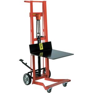 Hydraulic Platform Lift Stacker - 750 lbs., 22" W x 22" D, 5-3/4", 54", Foot Pump, 10", 22.5", 60.5", 32"