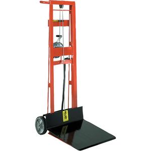 Platform Lift Stacker - 750 lbs., 20" W x 16" D, 1", 40", Hand Winch