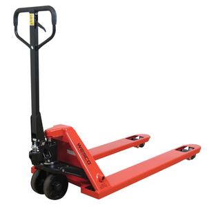Pallet Truck - 48", 27", 5500 lbs., Steel, 6", 7.25", 2.9", 3 mm, (2) 7" Moldon Polyurethane, (2) 3" Moldon Polyurethane