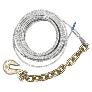 Cable and Chain Tie Down Assembly - Galvanized, 1/4", 30', 2330 lbs./1060 kg