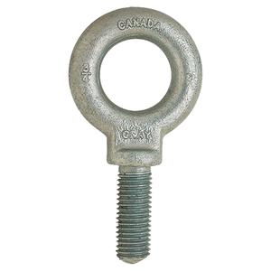 Eye Bolt - 650 lbs. (0.325 tons), Galvanized, 1-3/16", 1", With Shoulder, Fully Threaded, 1/4" - 20", 1-3/16", 2-1/4" L x 1-1/4" W x 1/2" H