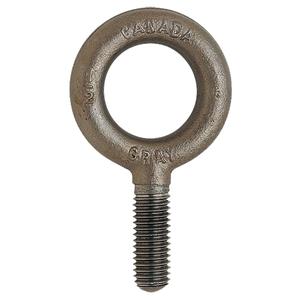 Eye Bolt - 10600 lbs. (5.3 tons), Uncoated Natural Finish, 3-3/16", 2-1/4", Without Shoulder, Fully Threaded, 1-11/16", 3-3/16", 7/8" - 9", 5-19/32" L x 3-1/4" W x 13/16" H