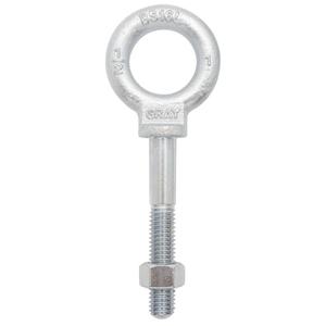 Eye Bolt - 5200 lbs. (2.6 tons), Zinc Plated, 2-9/16", 6", With Shoulder, Partially Threaded, 1-3/8", 2-9/16", 5/8" - 11", 9-3/32" L x 2-21/32" W x 1-3/32" H