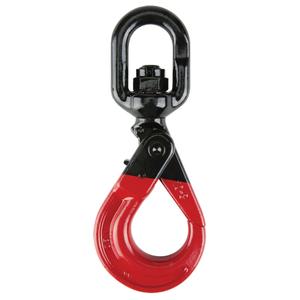 Self Locking Swivel Hook - Eye & Self-Locking Hook, 1/2", 12000 lbs. (6 tons), Alloy Steel, Grade 80