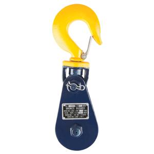 Block with Hook & Latch - 10", 3/4", 16000 lbs., Snatch, Steel, Wire Rope, Single