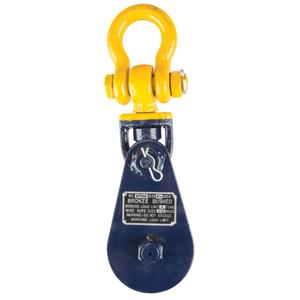 Block with Swivel Shackle - 10", 3/4", 16000 lbs., Snatch, Steel, Wire Rope, Single