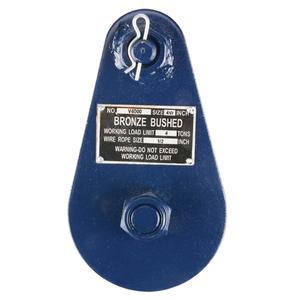 Block Tailboard with Pin - 3", 3/8", 4000 lbs., Snatch, Steel, Wire Rope, Single