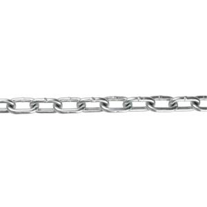 Straight Link Chain - 1300 lbs. (0.65 tons), 140' (42.7 m), Grade 30, 1/4", Low Carbon Steel, Zinc Plated