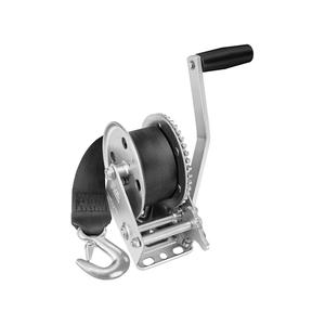 Single Speed Trailer Winches - 1500 lbs. (681 kg), 49 : 1, 8'', Single Speed, 20' x 5/16'', 20' x 2", Included, Not Included