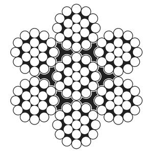 Wire Rope Cable - 9000 lbs. (4.5 tons), 250' (76.2 m), 5/16", 7 x 19, Stainless Steel