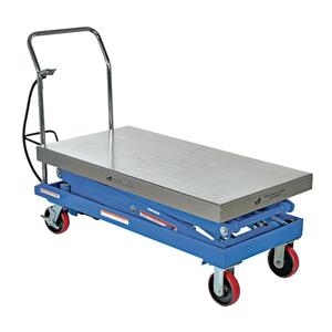 Pneumatic Hydraulic Scissor Lift Table - 47-1/4" L x 24" W, 1500 lbs., 67", 19.5", Steel, 538 lbs.