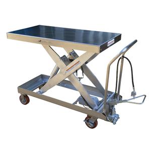 Pneumatic Hydraulic Scissor Lift Table - 47-1/2" L x 24" W, 2000 lbs., 39.5", 15", Stainless Steel, 394 lbs.