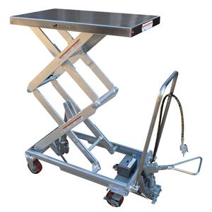 Pneumatic Hydraulic Scissor Lift Table - 32-1/2" L x 19-3/4" W, 1000 lbs., 35.5", 15.75", Stainless Steel, 181 lbs.