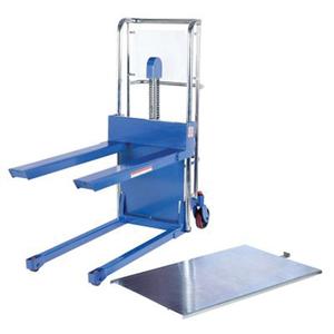 Hefti-Lift Load Stacker - 400 lbs., 23" W x 40" D, 4-1/2", 44", Foot Pump, 283 lbs., Steel