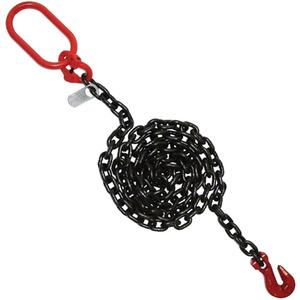 Chain Sling - 1/2", Oblong & Grab, Single, 10', Grade 100, 15000 lbs.