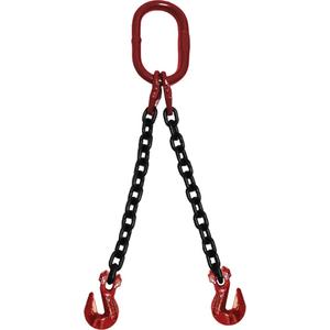 Chain Sling - 1/2", Oblong & Grab, Double, 10', Grade 100, 15000 lbs., 21200 lbs., 26000 lbs.