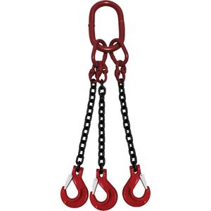 Chain Sling - 9/32", Oblong & Slip, Triple, 10', Grade 100, 6400 lbs., 9100 lbs., 11200 lbs.