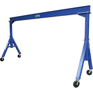 Adjustable Height Gantry Crane - 4000 lbs. (2 tons), 15', 14', 8.5", Steel, Phenolic, 88-1/2", 4"
