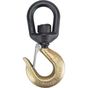 Black Eye® Wire Rope Swivel Hook - Eye & Hook w/Latch, 2000 lbs. (1 tons), Forged Alloy Steel, 0.98", 0.92" L x 1.23" W