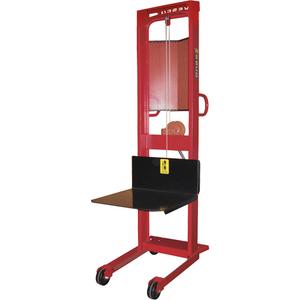 Winch Stacker - 1000 lbs., 24" W x 24" D, 5", 70", Hand Winch, 5", 24", 83.25"
