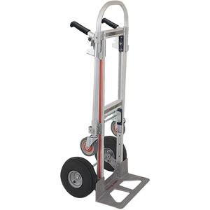 Gemini® Convertible Hand Trucks - Dual, Aluminum, 18" W x 7-1/2" D, Pneumatic, 10" H x 3 1/2" W, 500 lbs., 1000, 51", 40", 38"