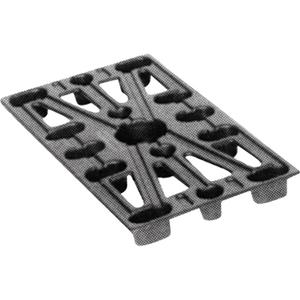 Plastic Pallets - 800 lbs., 800 lbs., 4-Way, 24", 12", 1-1/2", Black, 1.5", Black Plastic, 800 lbs.