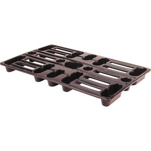Plastic Pallets - 800 lbs., 800 lbs., 4-Way, 24", 15", 1-1/2", Black, 1.5", Black Plastic, 800 lbs.