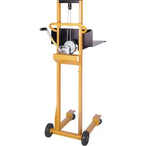 Easy-Lift Platform Lift Stacker - 500 lbs., 20" W x 20" D, 4-1/2", 52", Hand Winch, 60", 20" x 20", 6" diameter, 3" diameter