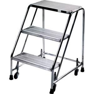 Rolling Ladders - 4, 38", 10", 18", Aluminum, Ribbed, 20", 31", 300 lbs.