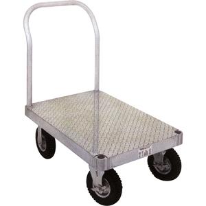 Aluminum Platform Truck - 36", 72", 34", 2000 lbs., 8", Rubber, Tread Plate, Treadplate Deck, 11"